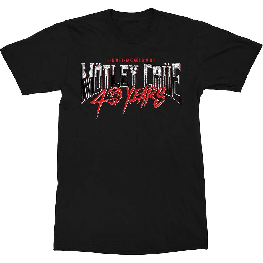 Motley Crue Unisex T-Shirt: 40 Years (Medium)