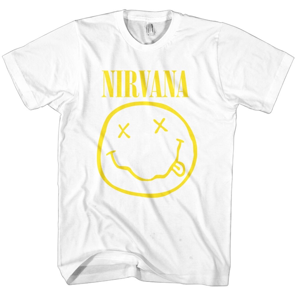 Nirvana Unisex T-Shirt: Yellow Smiley (Large)