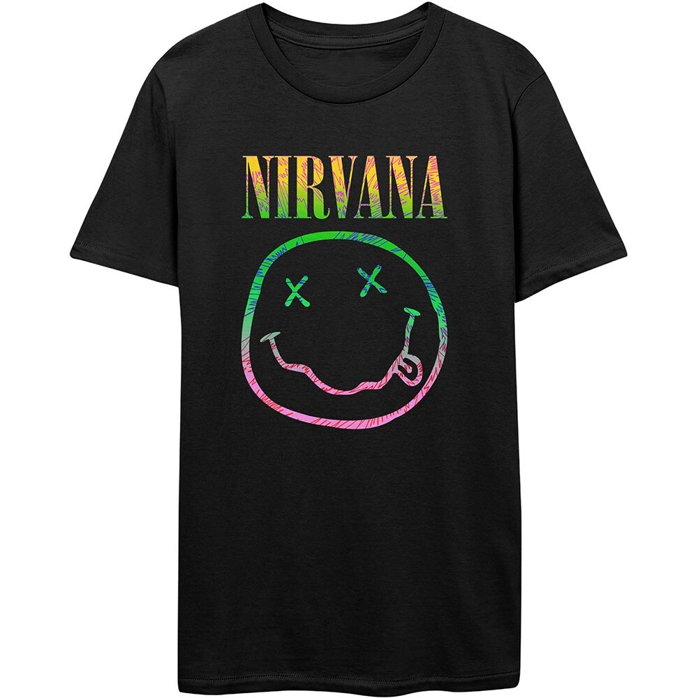 Nirvana Unisex T-Shirt: Sorbet Ray Smiley (Large)