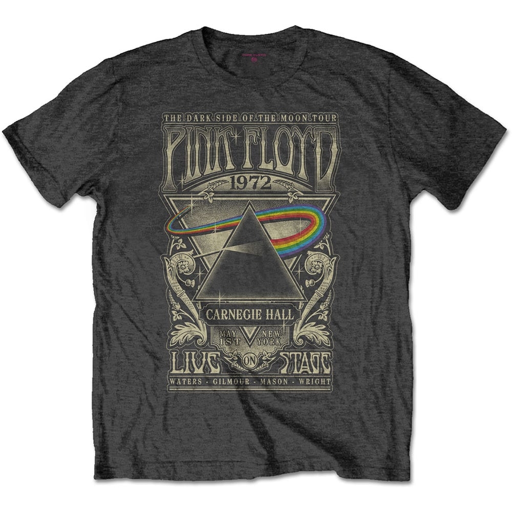 Pink Floyd Unisex T-Shirt: Carnegie Hall Poster (Large)