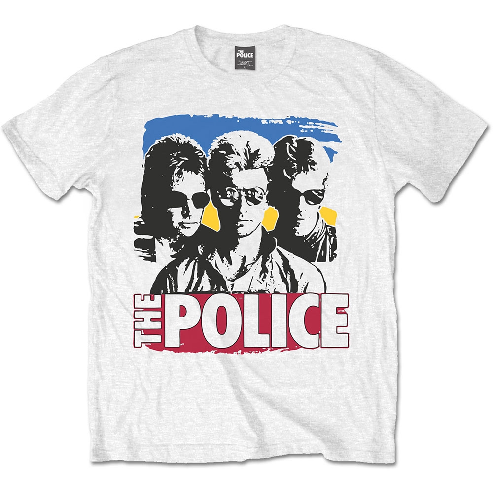 The Police Unisex T-Shirt: Band Photo Sunglasses (Large)