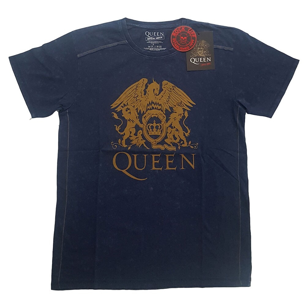 Queen Unisex Snow Wash T-Shirt: Classic Crest (XX-Large)