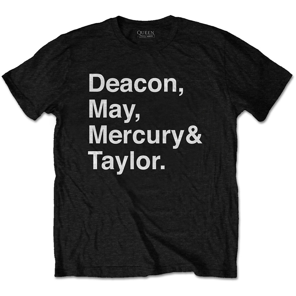 Queen Unisex T-Shirt: Helvetica Band (Medium)
