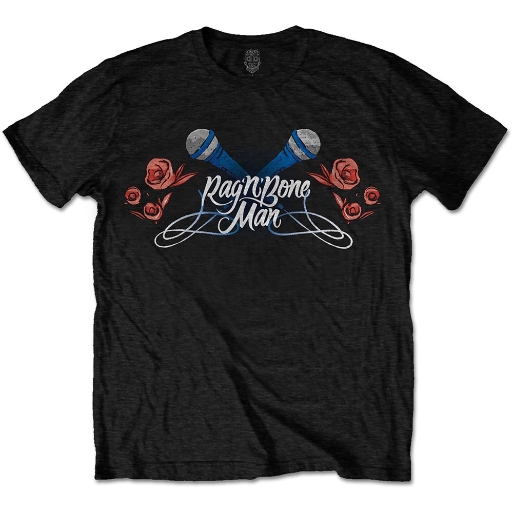 Rag'n'Bone Man Unisex T-Shirt: Mics & Roses (Small)