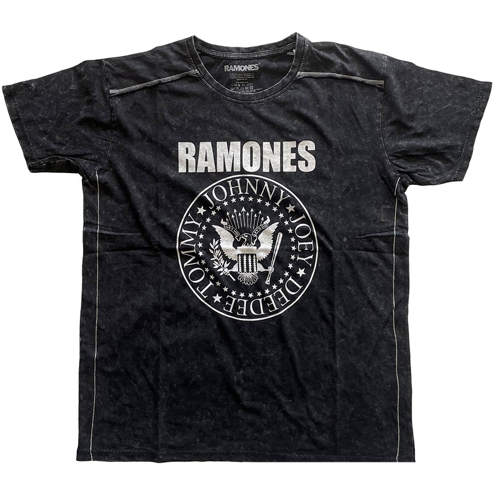 Ramones Unisex Snow Wash T-Shirt: Presidential Seal (Large)