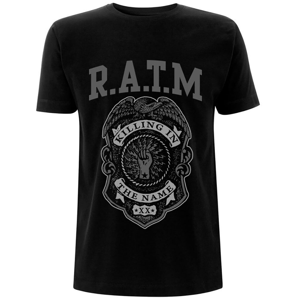 Rage Against The Machine Unisex T-Shirt: Grey Police Badge (Medium)