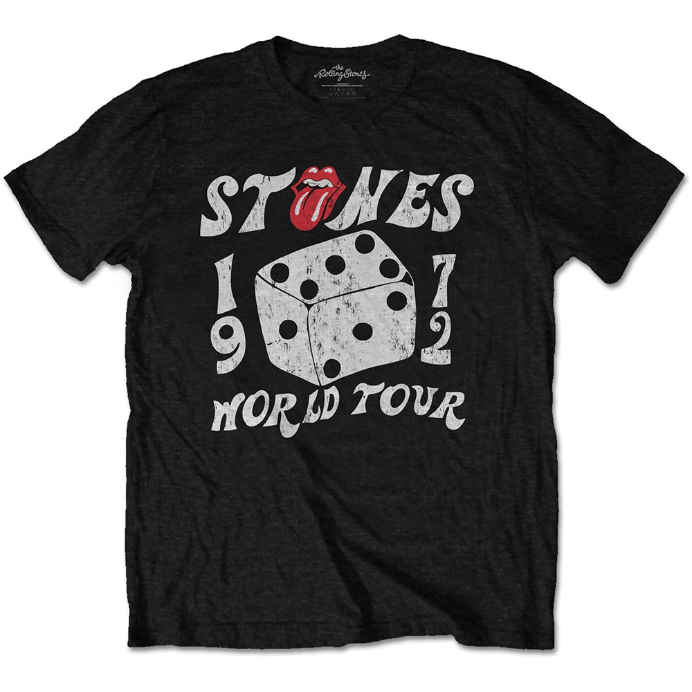 The Rolling Stones Unisex Eco-T-Shirt: Dice Tour '72 (Large)