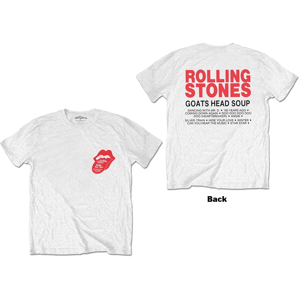 The Rolling Stones Unisex T-Shirt: Goat Head Soup Tracklist (Back Print) (Medium)