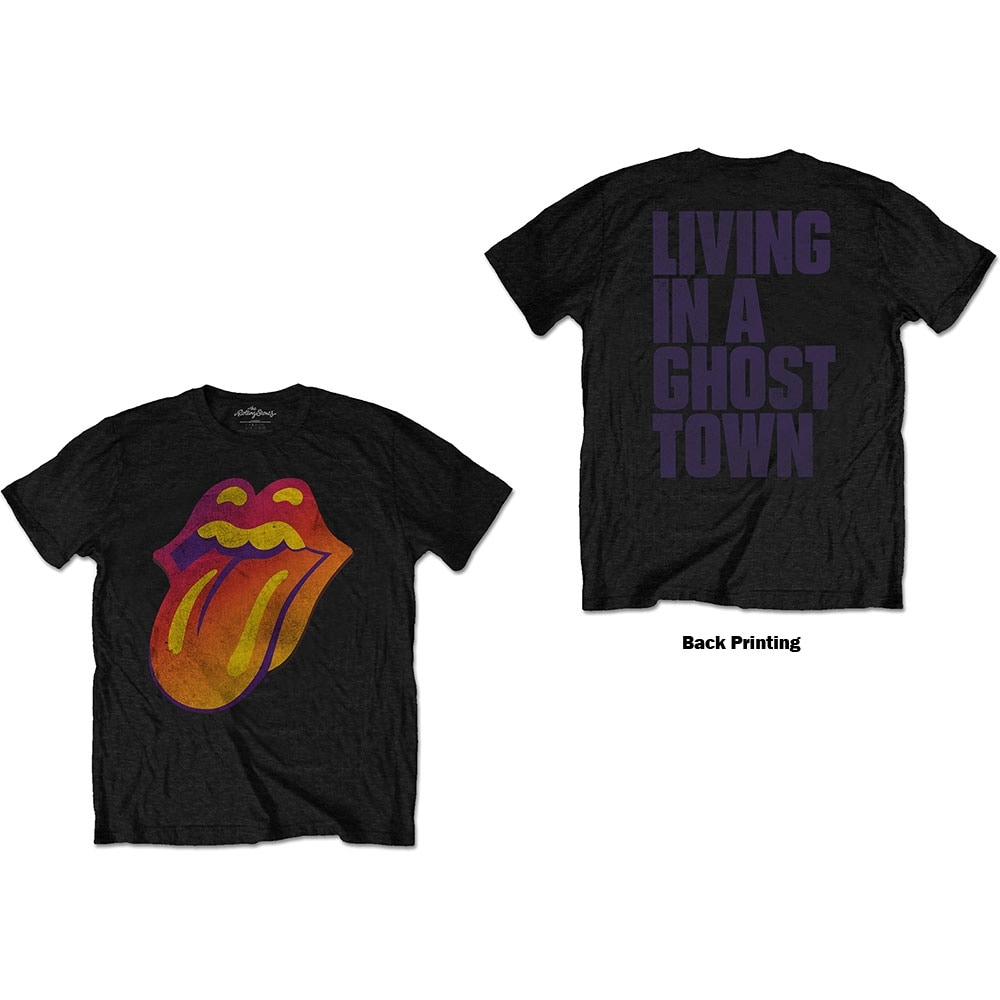 The Rolling Stones Unisex T-Shirt: Ghost Town Distressed (Back Print) (Large)
