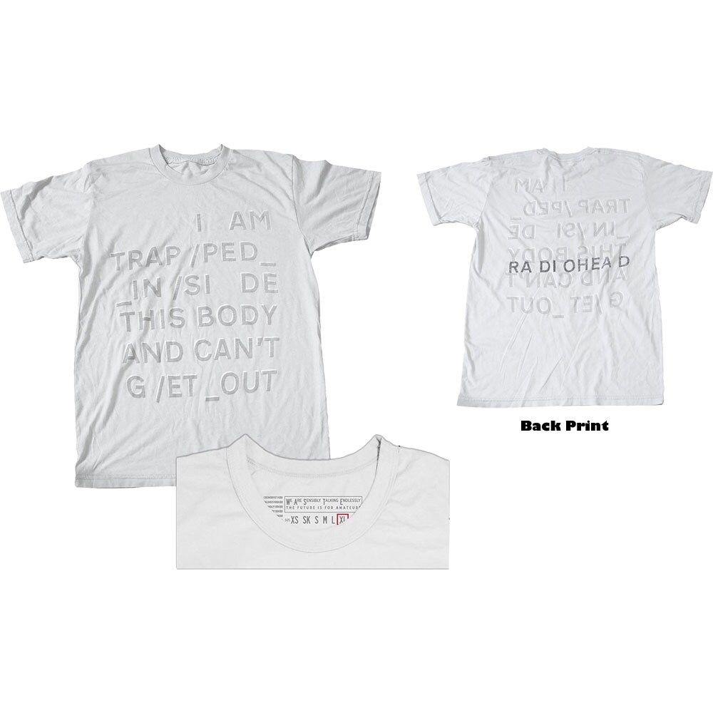 Radiohead Unisex T-Shirt: Trapped (Back Print) (Large)
