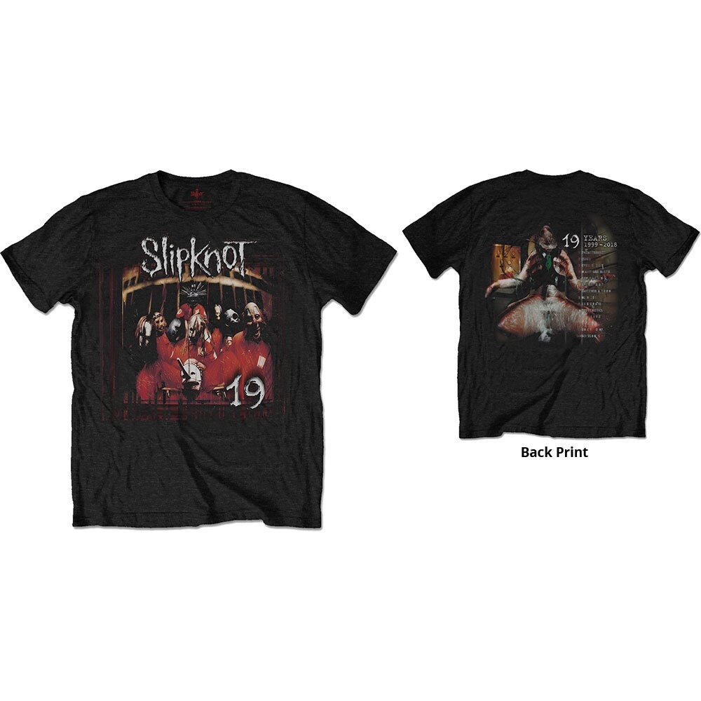 Slipknot Unisex T-Shirt: Debut Album 19 Years (Back Print) (Large)