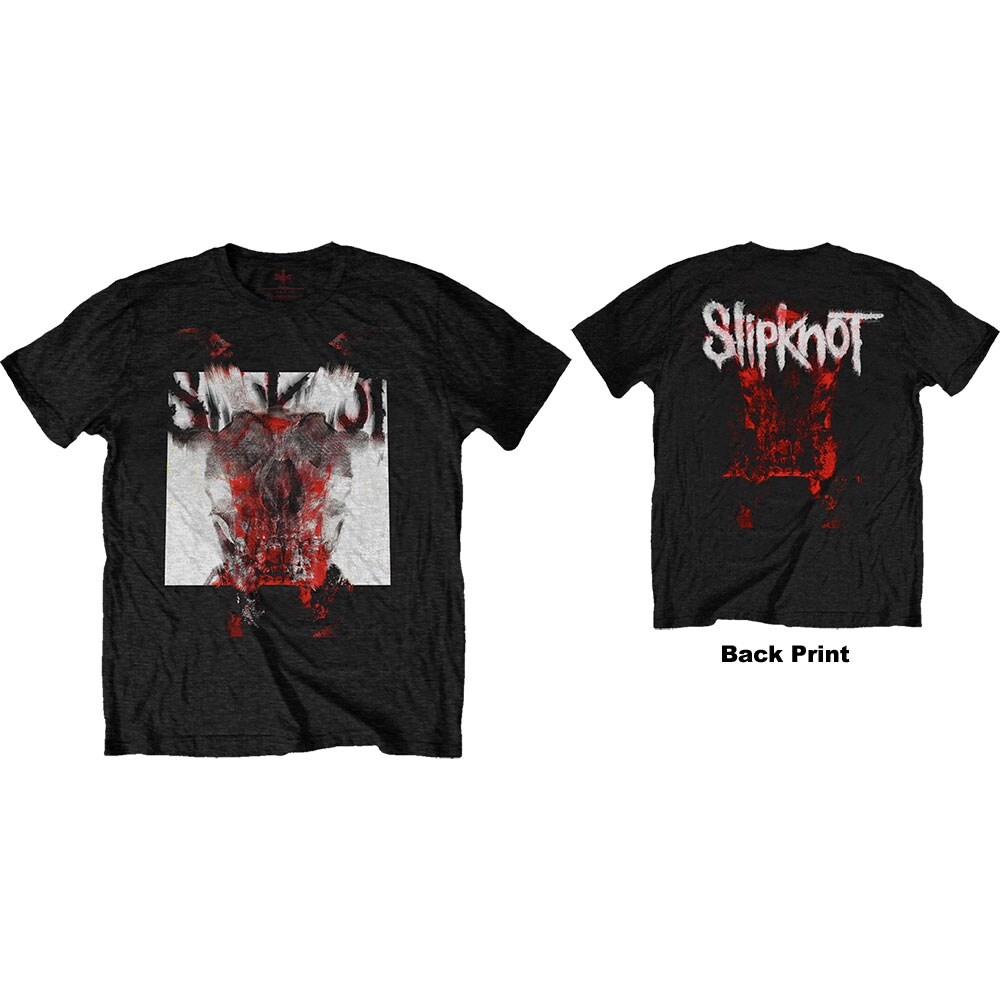 Slipknot Unisex T-Shirt: Devil Single - Logo Blur (Back Print) (X-Large)