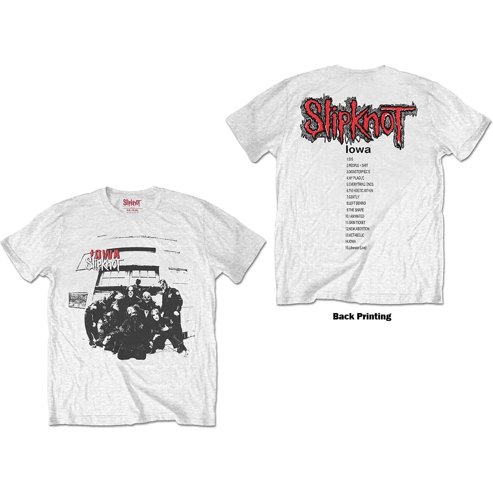 Slipknot Unisex T-Shirt: Iowa Track List (Back Print) (XX-Large)
