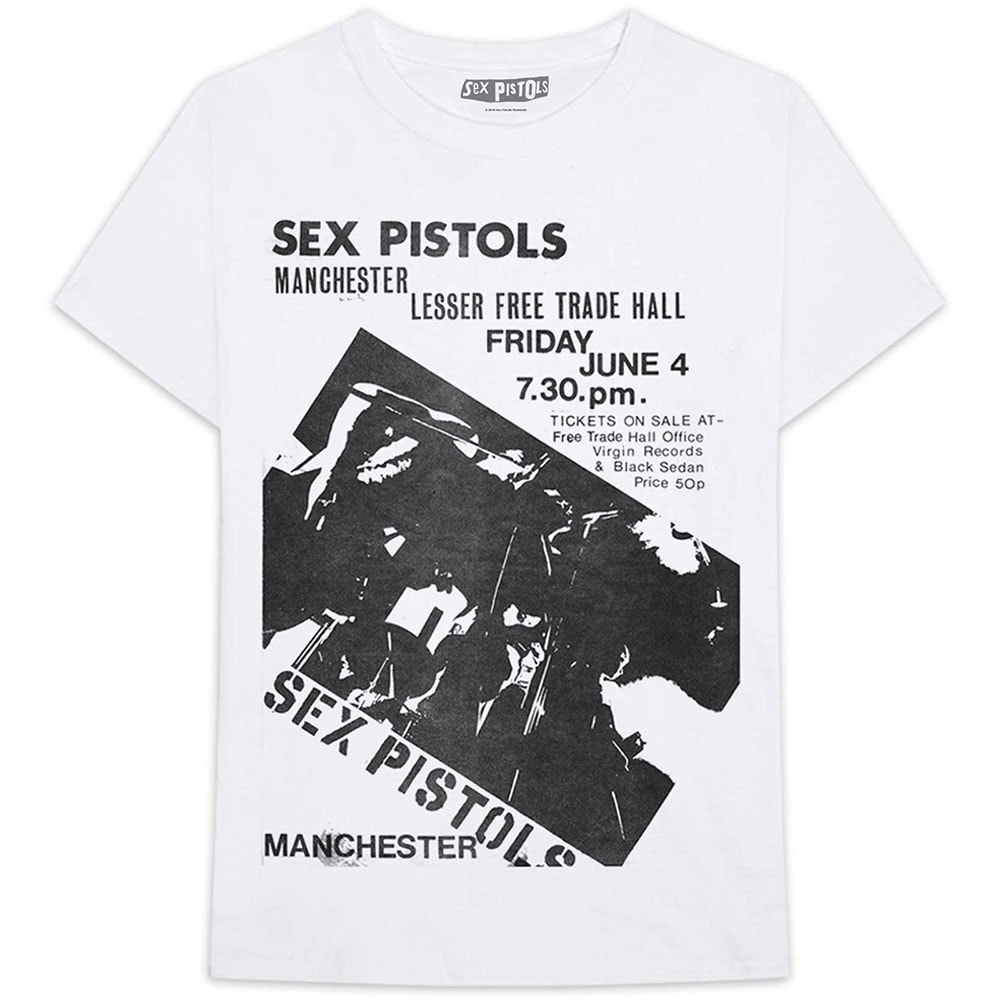 The Sex Pistols Unisex T-Shirt: Manchester Flyer (Small)