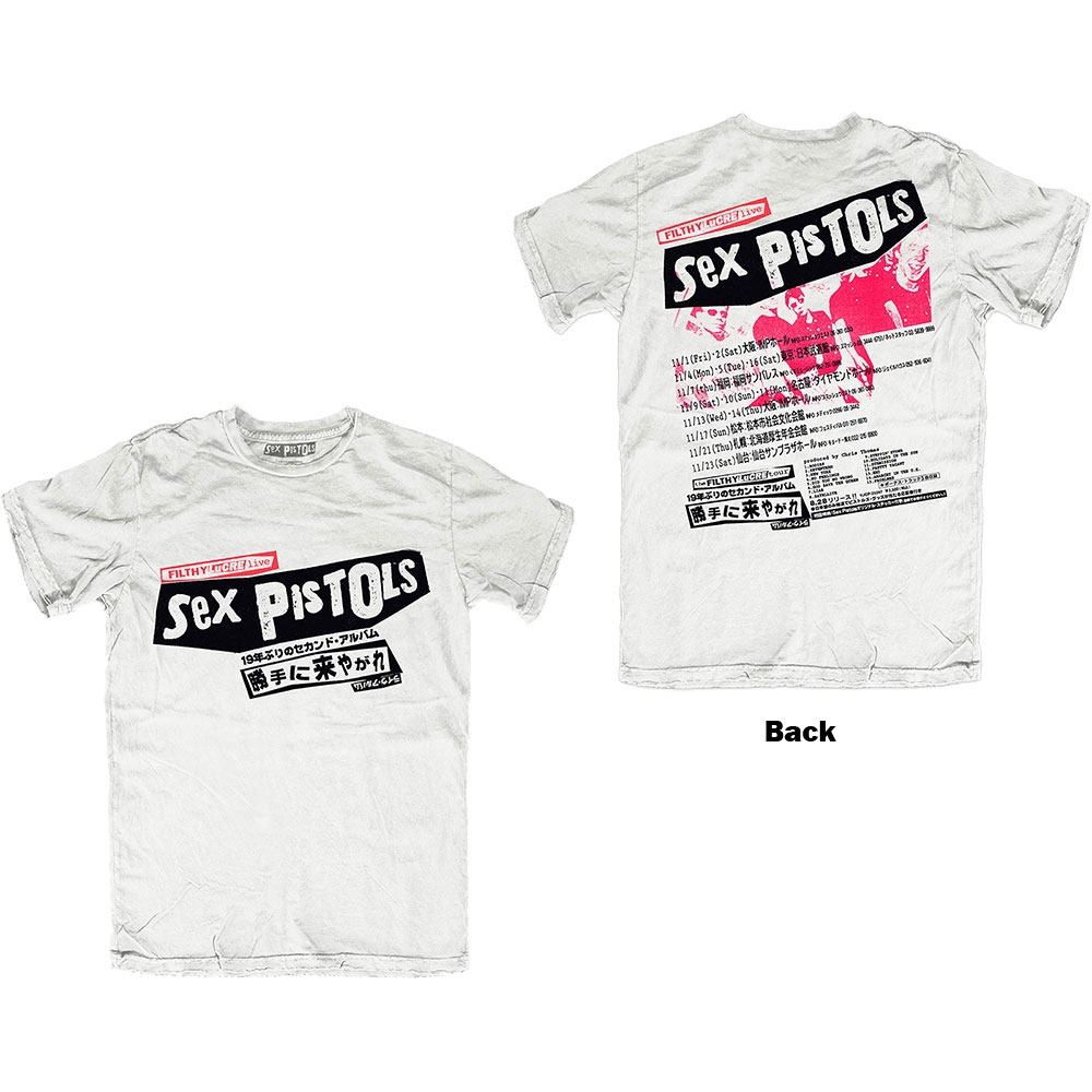 The Sex Pistols Unisex T-Shirt: Filthy Lucre Japan (Back Print) (X-Large)
