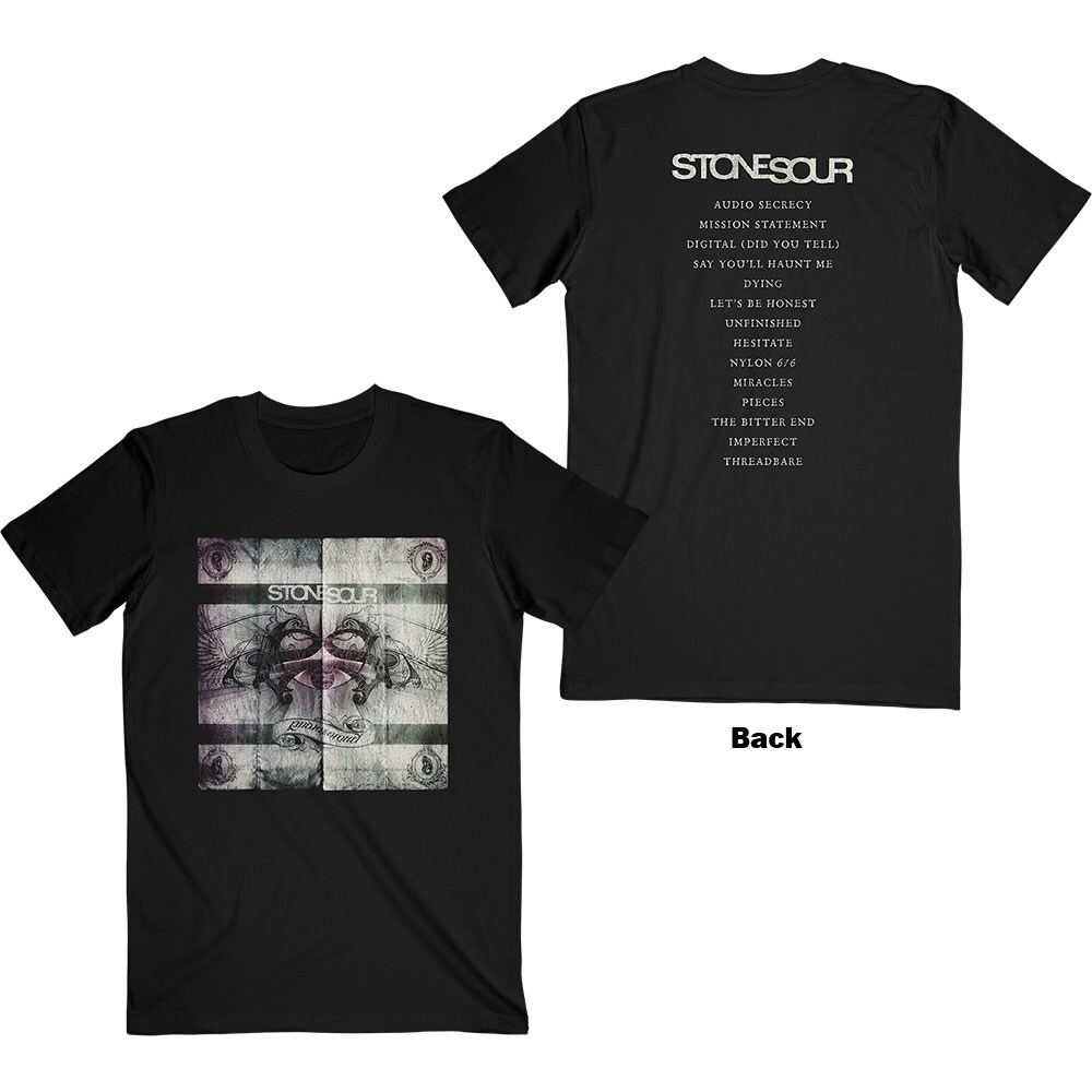Stone Sour Unisex T-Shirt: Audio Secrecy Square (Back Print) (Medium)