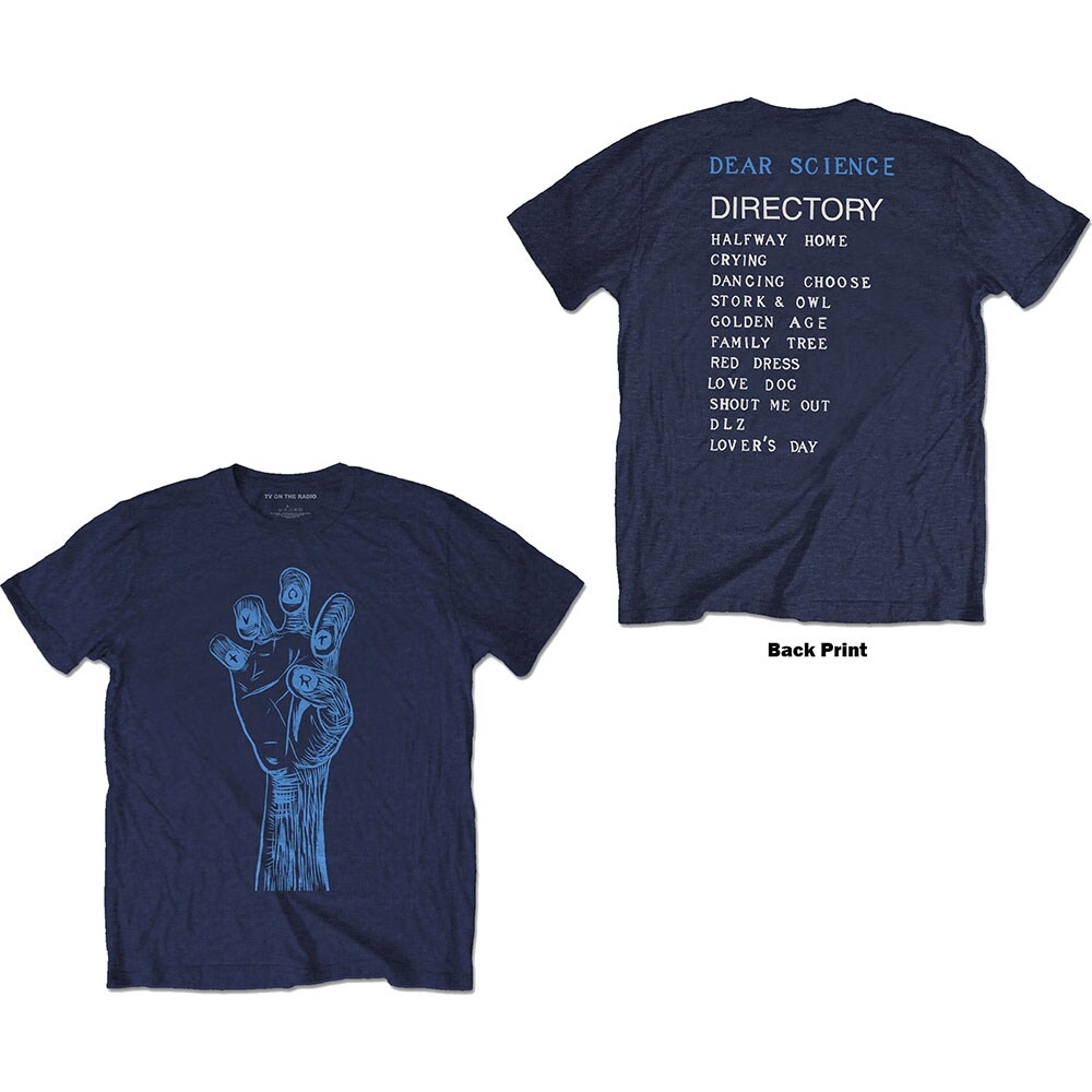 TV On The Radio Unisex T-Shirt: Brushstroke Hand (Back Print) (X-Large)
