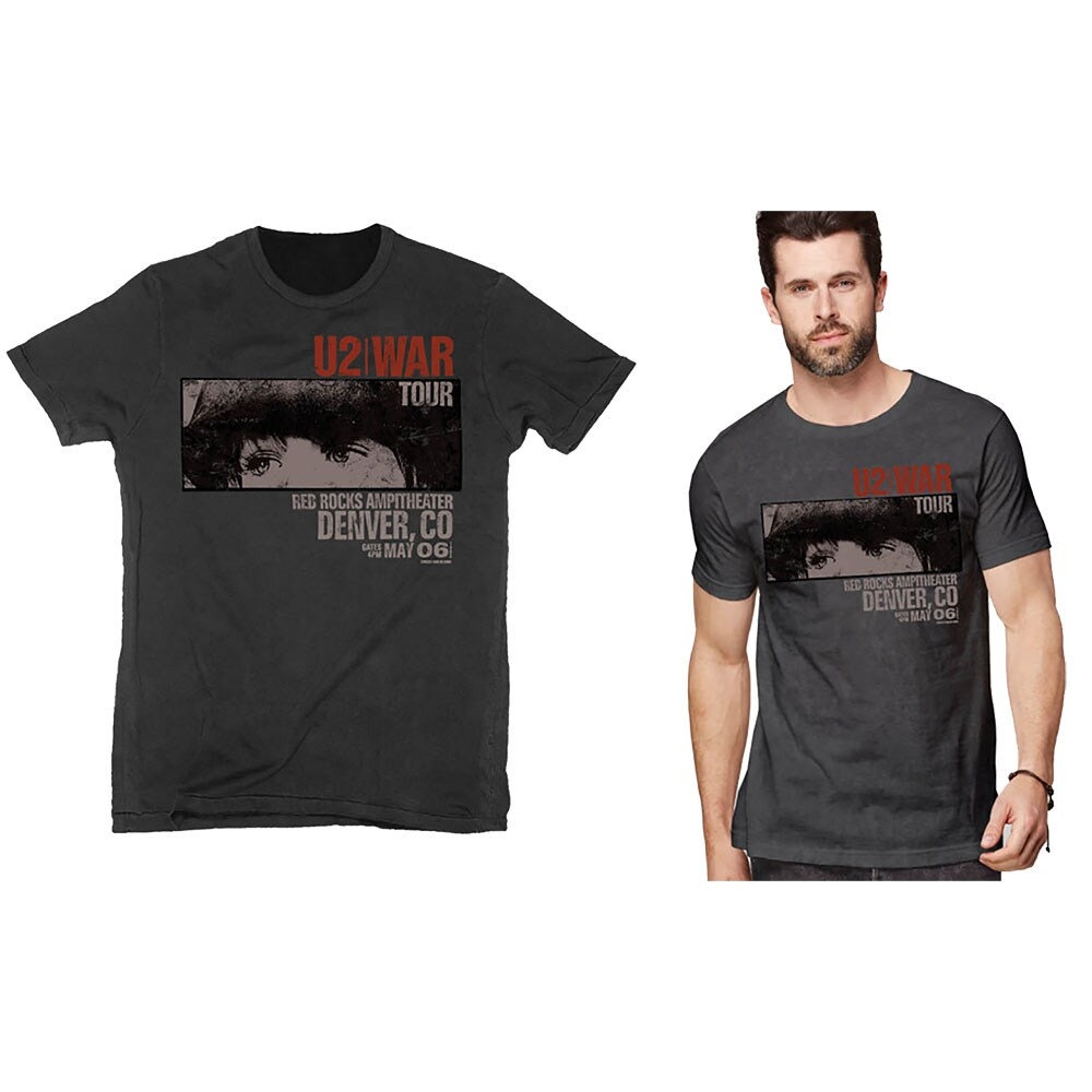 U2 Unisex T-Shirt: War Red Rocks (XX-Large)