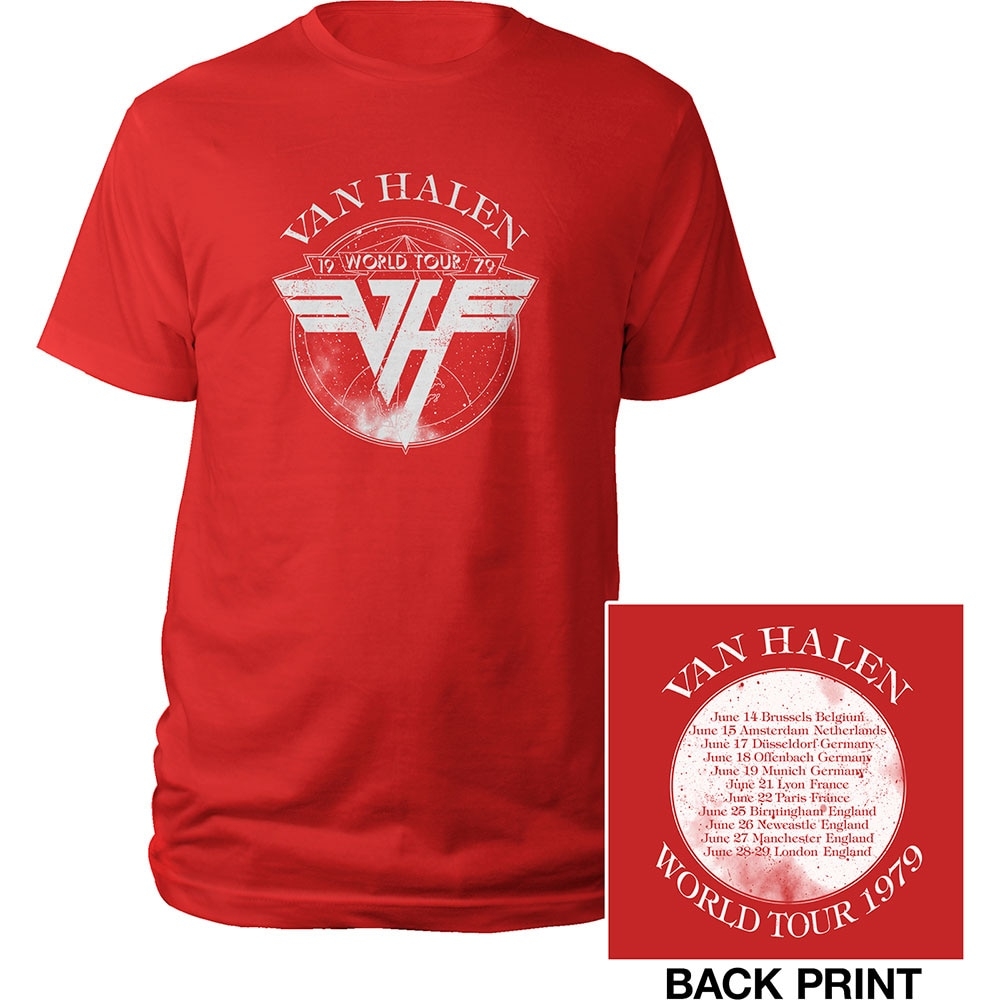 Van Halen Unisex T-Shirt: 1979 Tour (Back Print) (Medium)