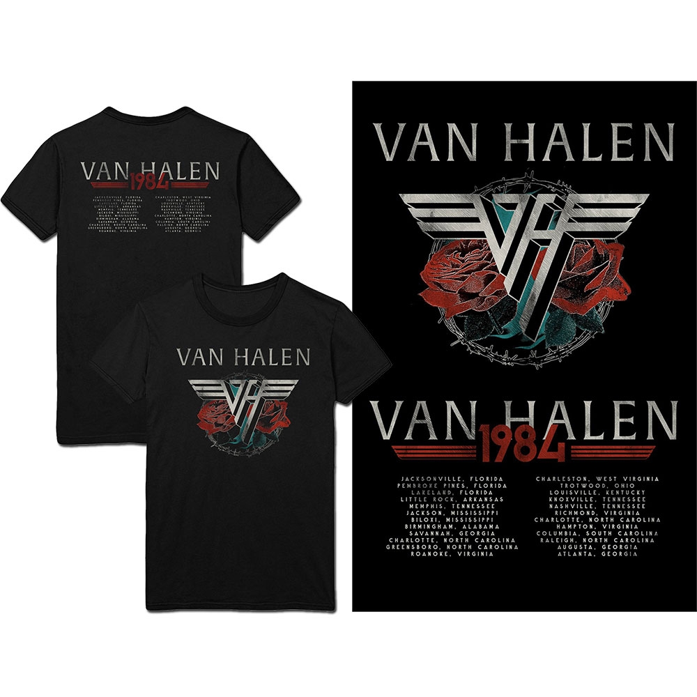 Van Halen Unisex T-Shirt: 84 Tour (Back Print) (Small)