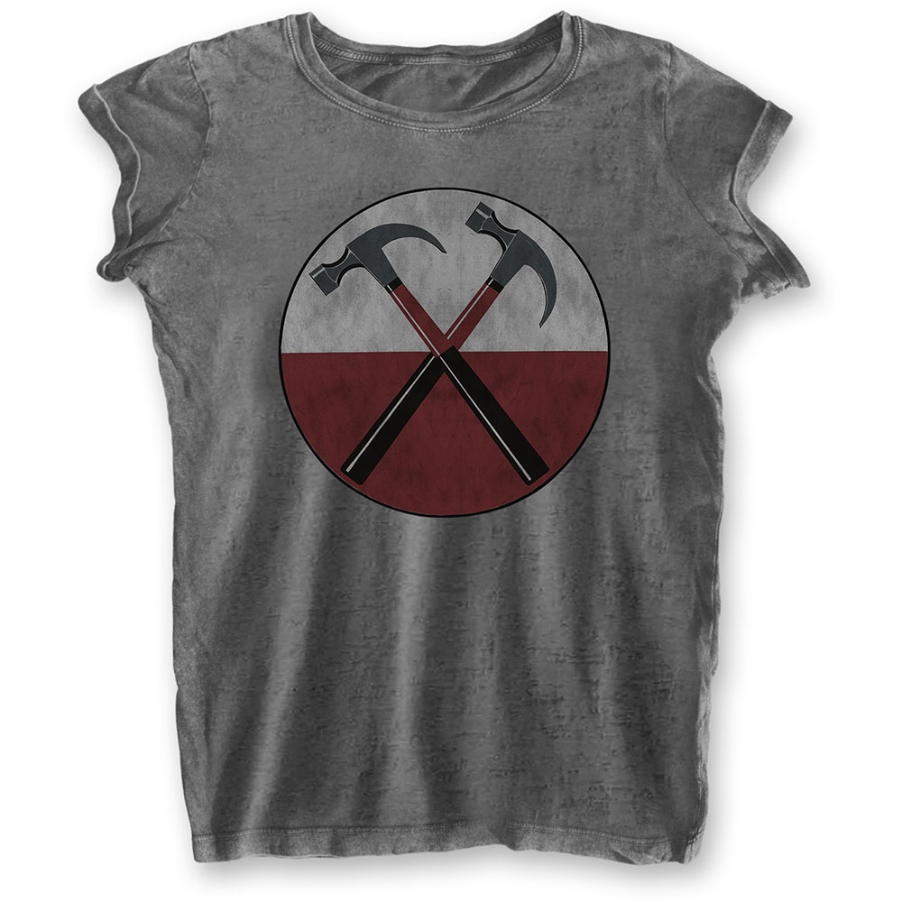 Pink Floyd Ladies Burn Out T-Shirt: The Wall Hammers (XX-Large)