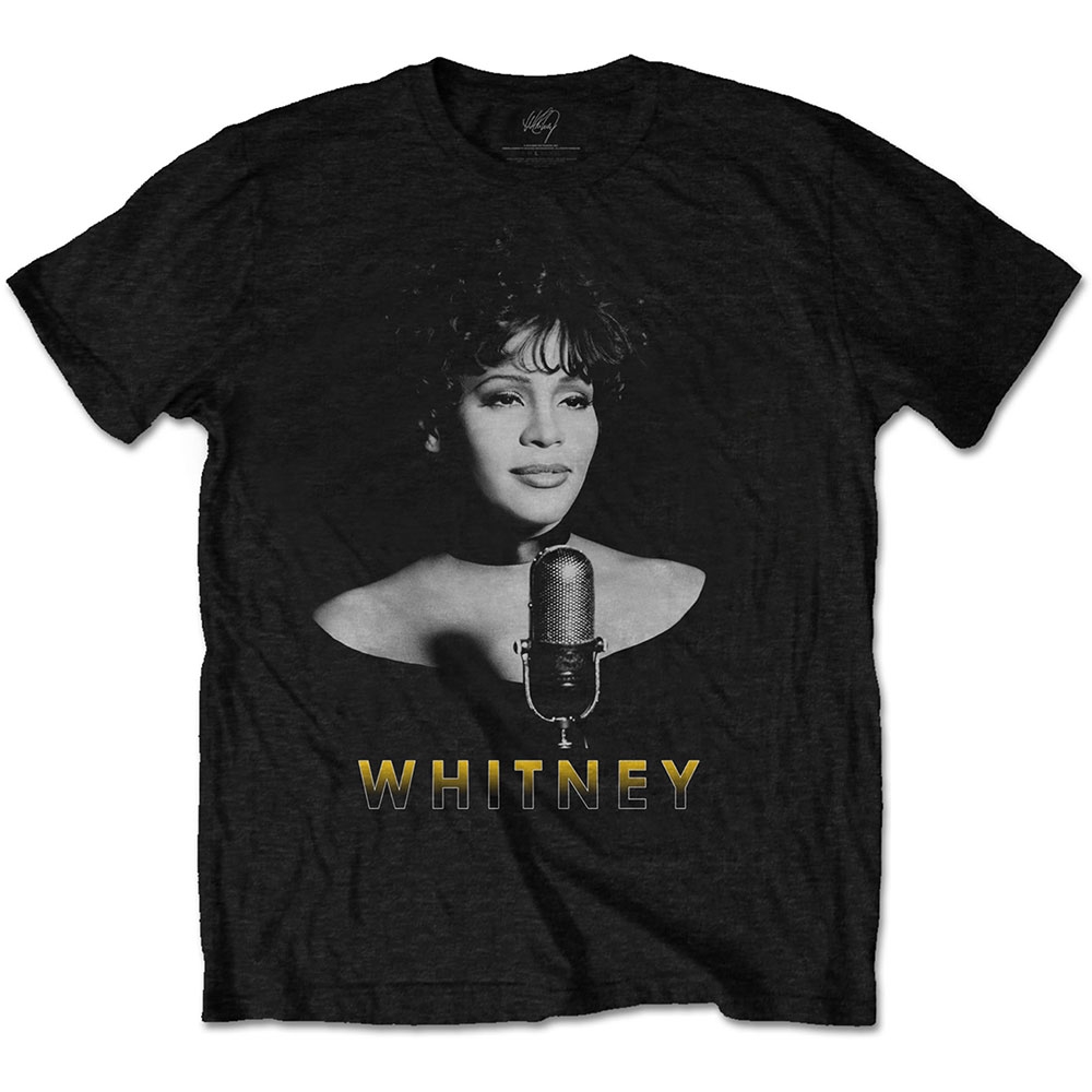 Whitney Houston Unisex T-Shirt: Black & White Photo (X-Large)