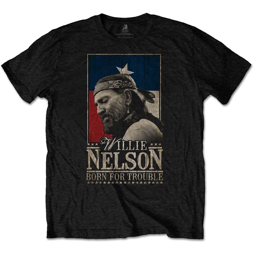 Willie Nelson Unisex T-Shirt: Born For Trouble (X-Large)