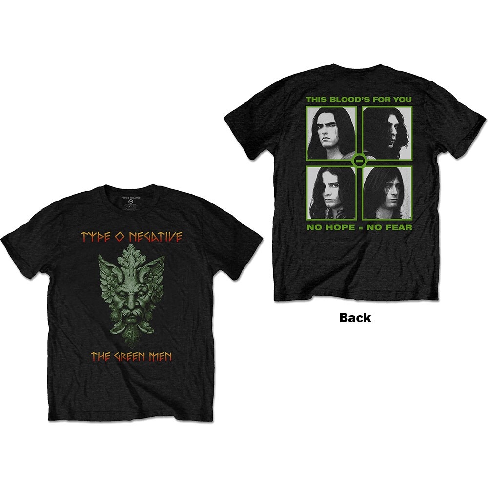 Type O Negative Unisex T-Shirt: Green Man (Back Print) (Large)