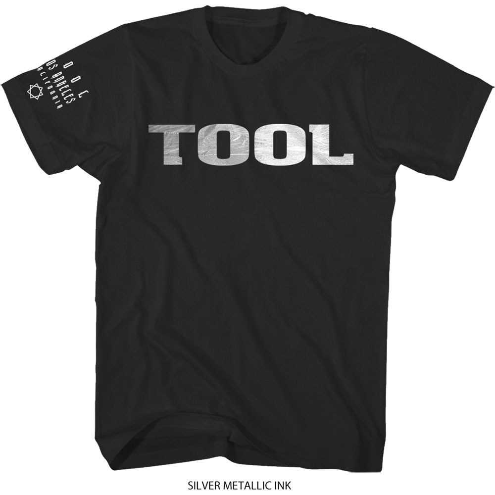 Tool Unisex T-Shirt: Metallic Silver Logo (Sleeve Print) (Small)