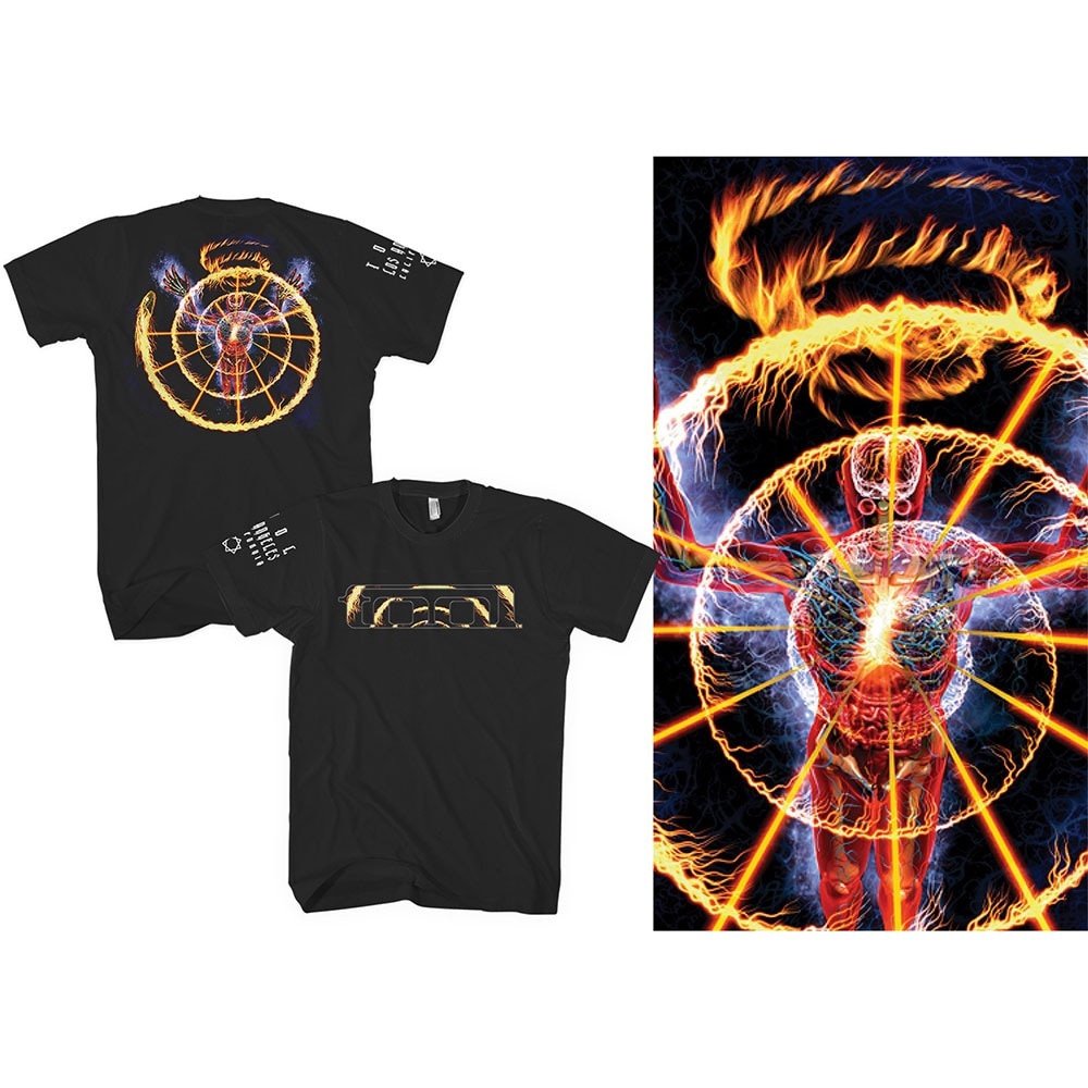 Tool Unisex T-Shirt: Flame Spiral (Back Print) (X-Large)