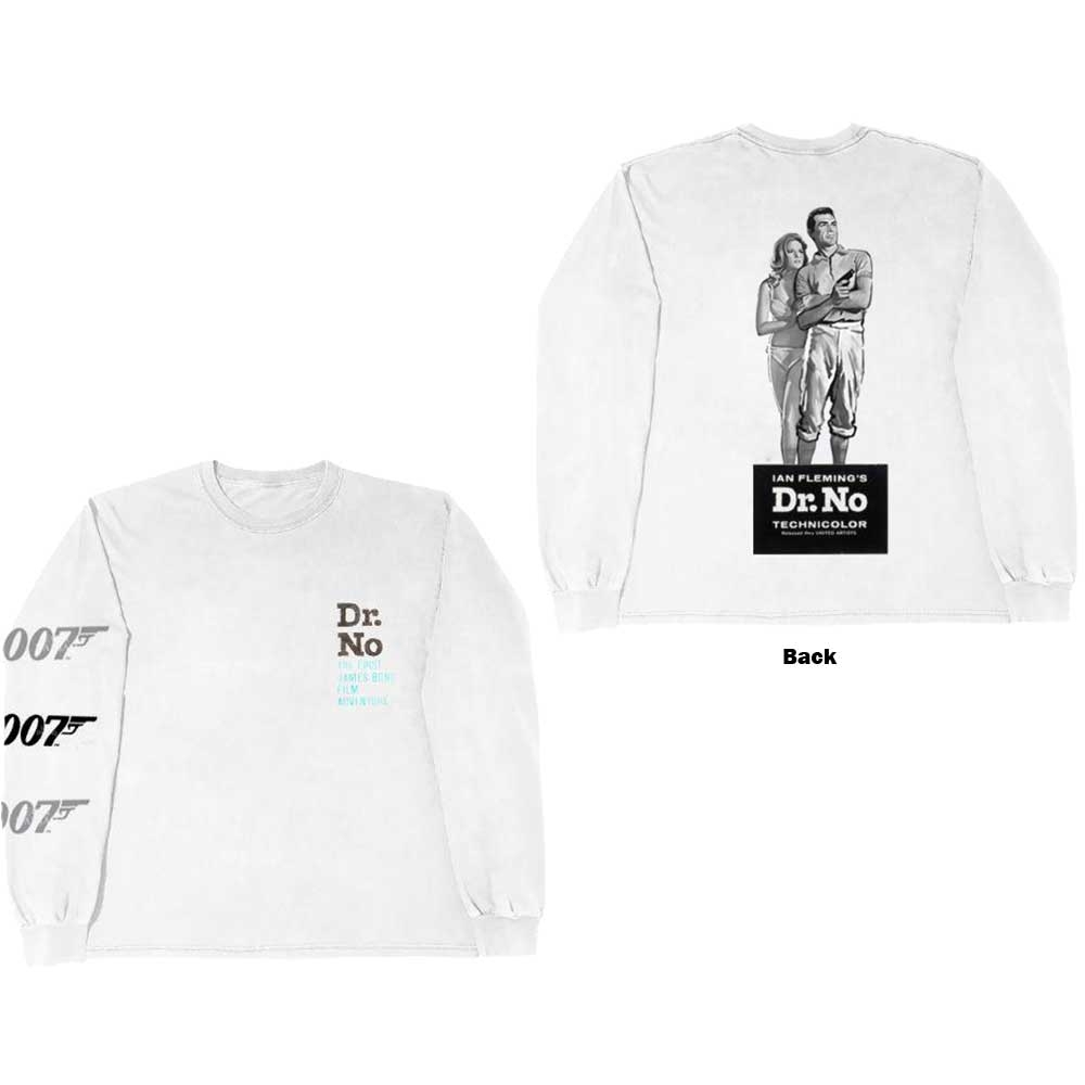 James Bond 007 Unisex Long Sleeved T-Shirt: Dr No (Back Print) (X-Large)