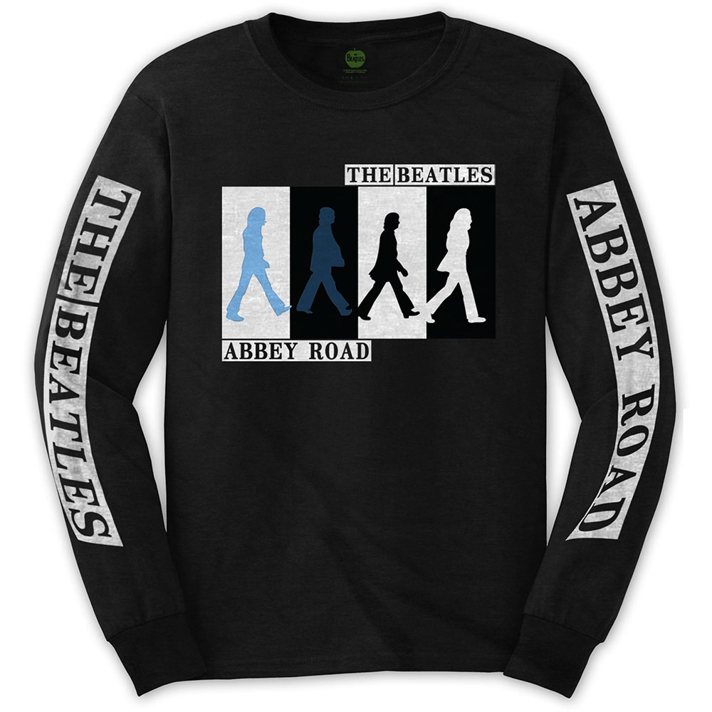 The Beatles Unisex Long Sleeved T-Shirt: Abbey Road Colours Crossing (Sleeve Print) (Large)