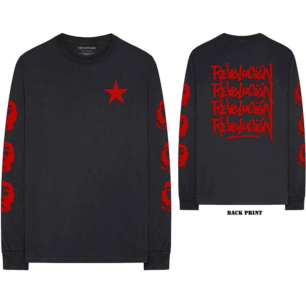 Che Guevara Unisex Long Sleeved T-Shirt: Revolution (Back & Sleeve Print) (Small)
