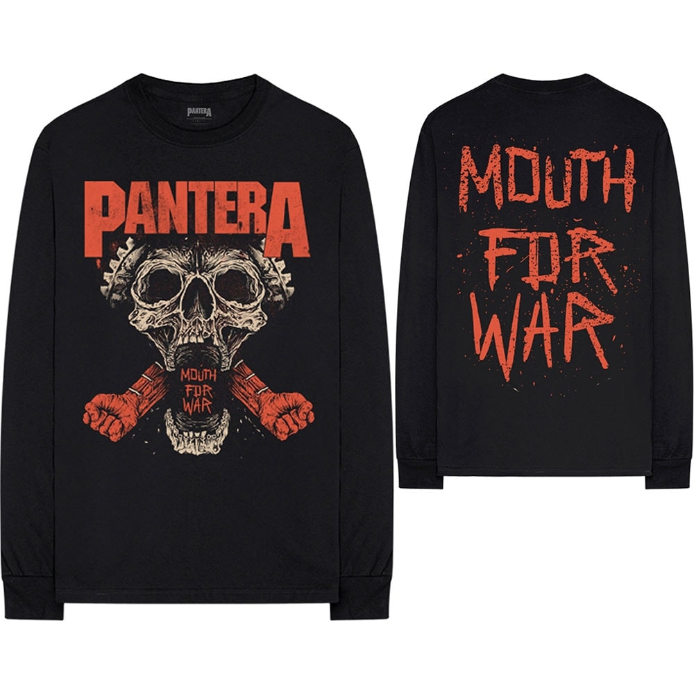 Pantera Unisex Long Sleeved T-Shirt: Mouth For War (Back Print) (Large)