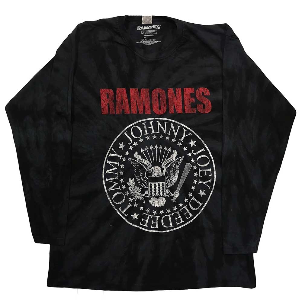 Ramones Unisex Long Sleeved T-Shirt: Presidential Seal (Dip-Dye) (XX-Large)