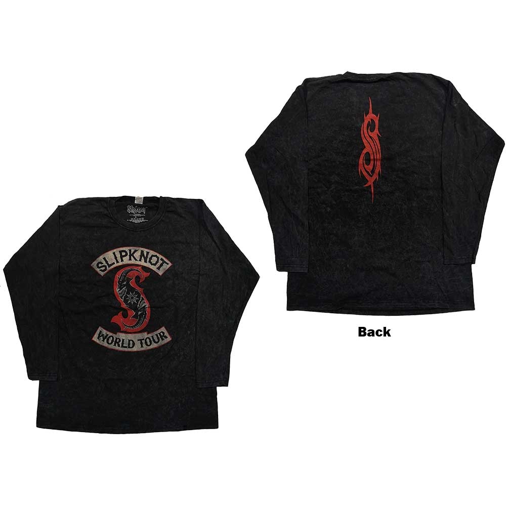 Slipknot Unisex Long Sleeved T-Shirt: Patched Up (Back Print/Dip-Dye) (XXXXX-Large)
