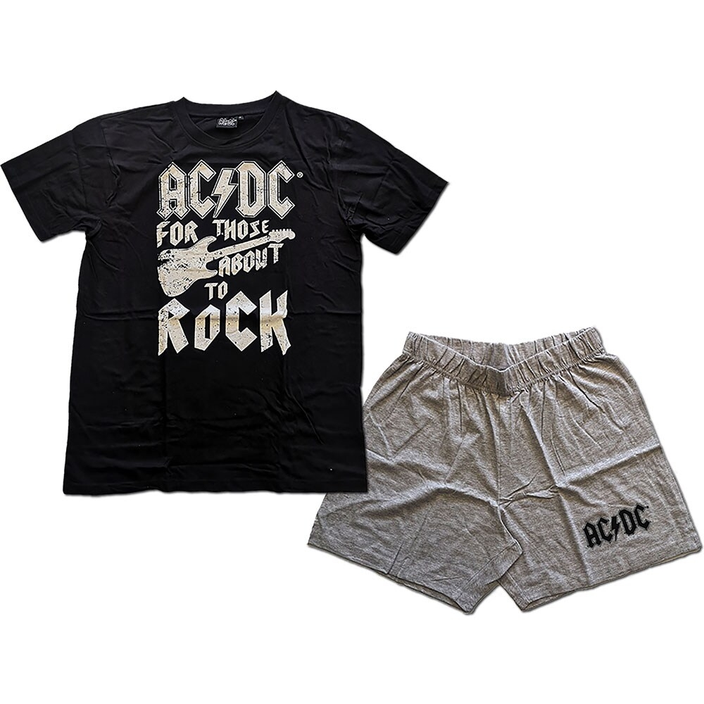 AC/DC Unisex Summer Pyjamas: FTATR Guitar (Medium)