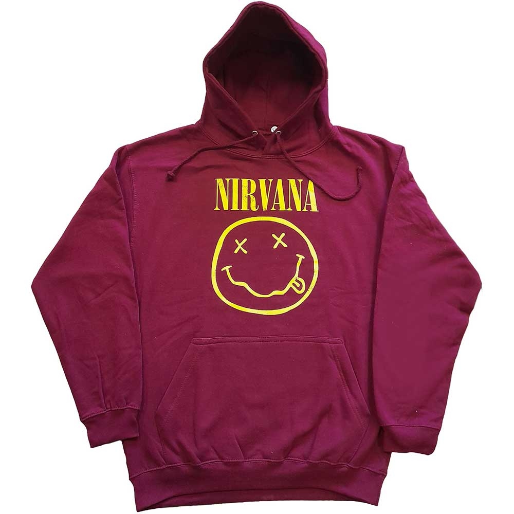 Nirvana Unisex Pullover Hoodie: Yellow Smiley (X-Large)