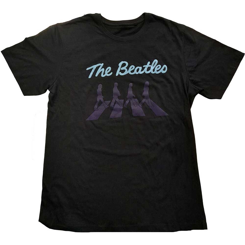 The Beatles Unisex T-Shirt: Crossing Silhouettes (Puff Print) (X-Large)