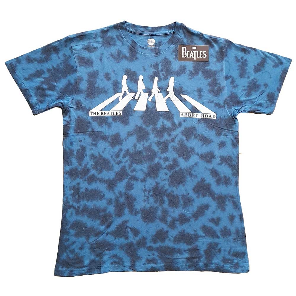 The Beatles Unisex T-Shirt: Abbey Road Crossing (Dip-Dye) (Large)