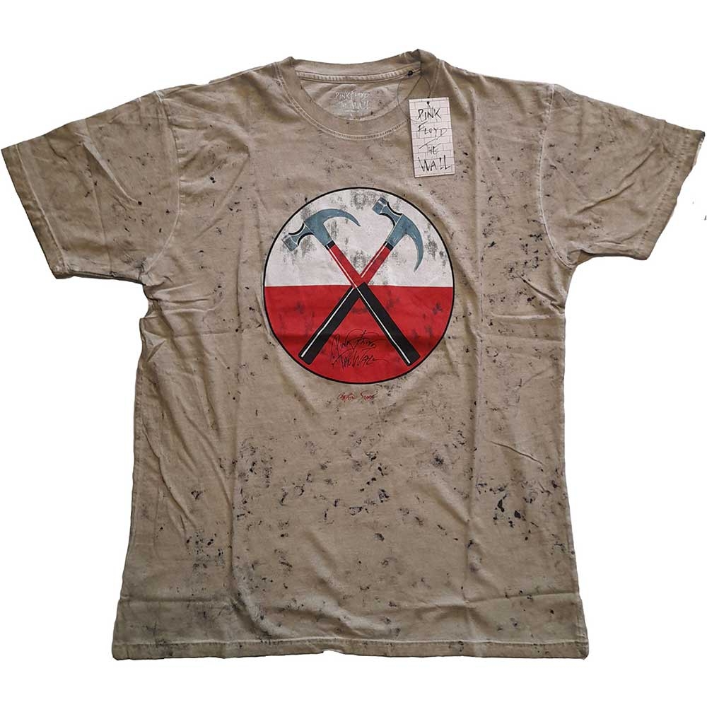 Pink Floyd Unisex T-Shirt: The Wall Hammers (Snow Wash) (Small)