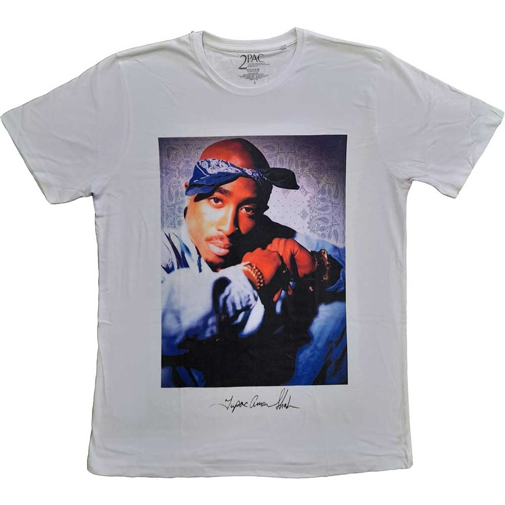 Tupac Unisex T-Shirt: Blue Bandana (XX-Large)