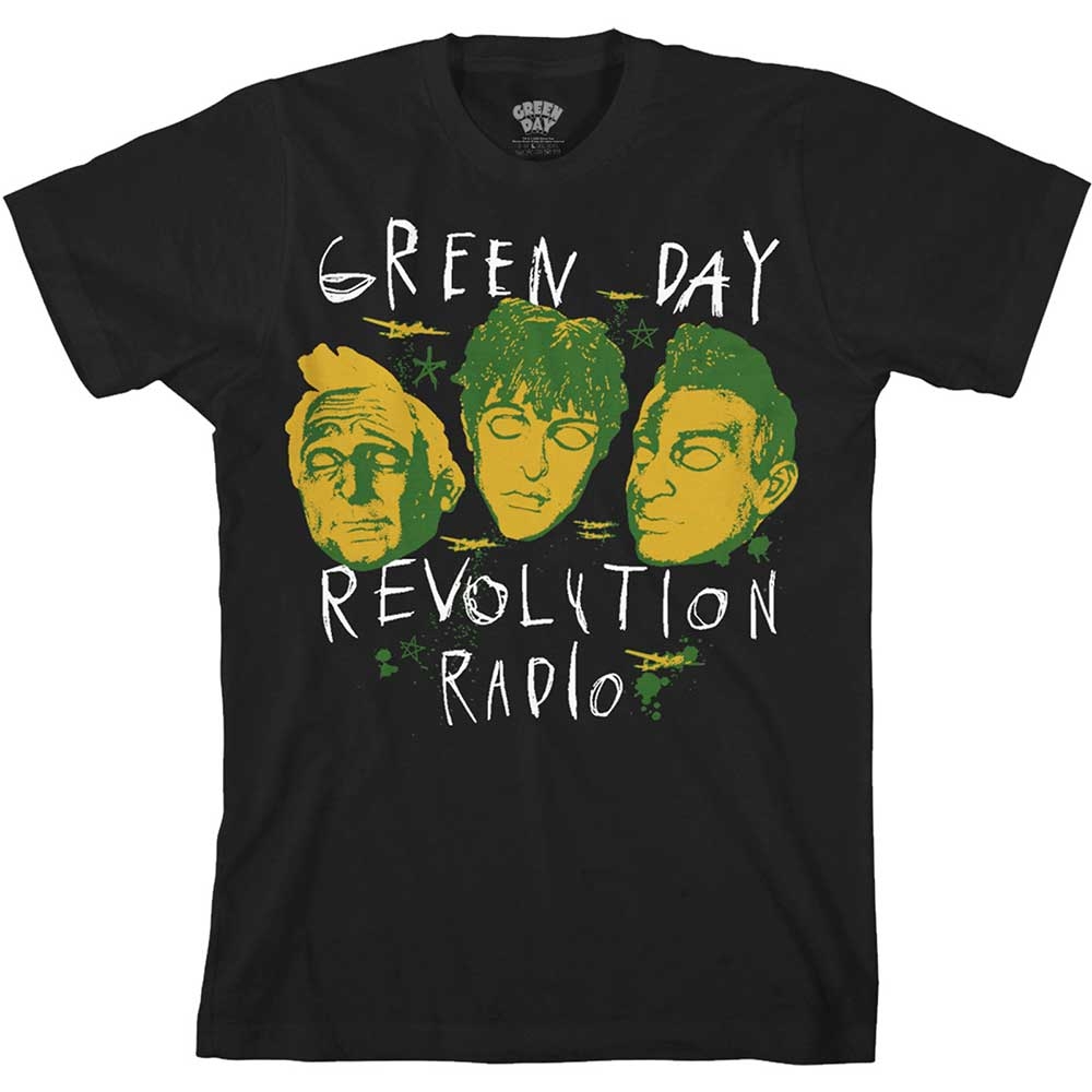 Green Day Unisex T-Shirt: Scribble Mask (X-Large)