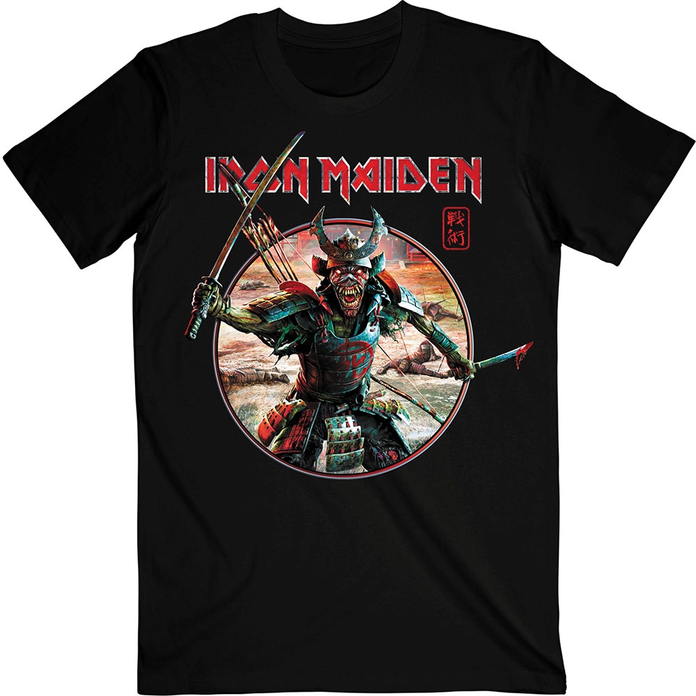 Iron Maiden Unisex T-Shirt: Senjutsu Eddie Warrior Circle (X-Large)