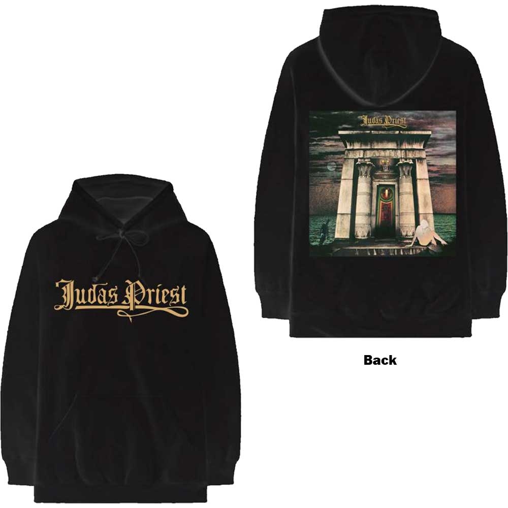 Judas Priest Unisex Pullover Hoodie: Sin After Sin Logo & Album Cover (Back Print) (Medium)