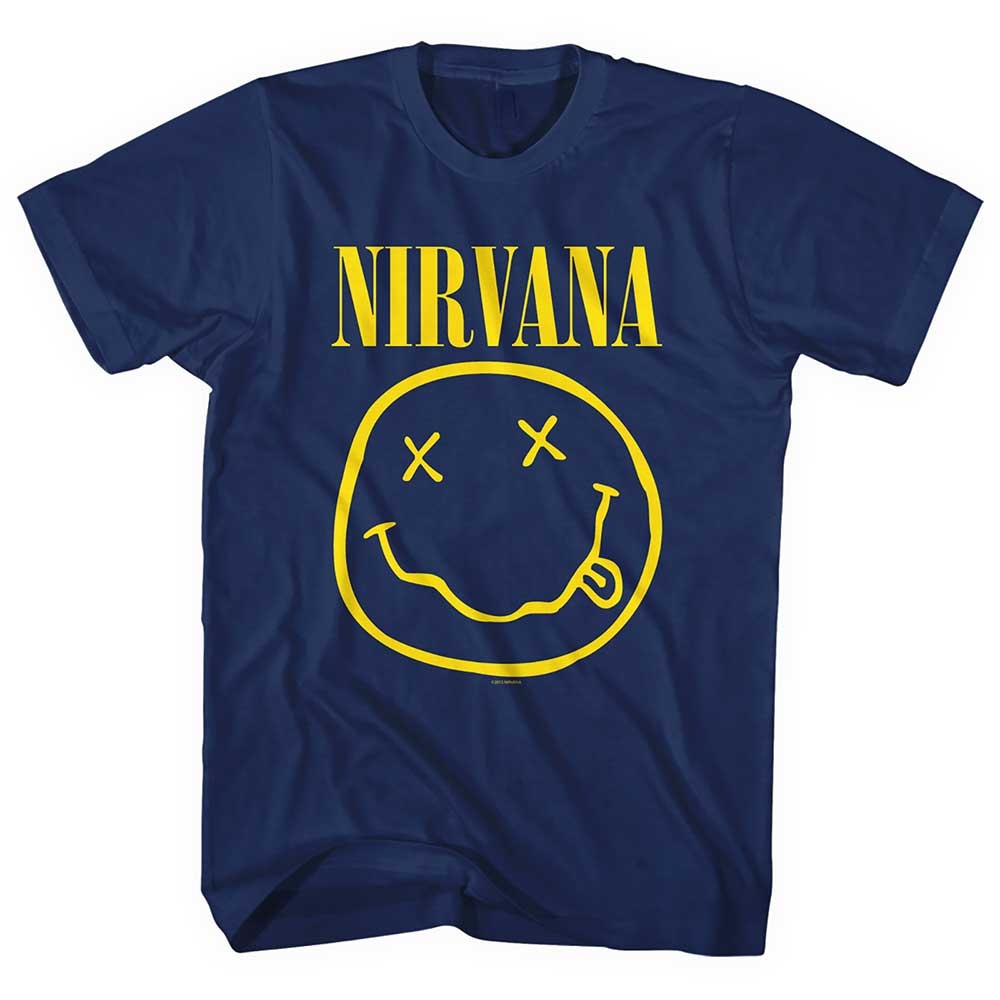Nirvana Unisex T-Shirt: Yellow Smiley (Small)