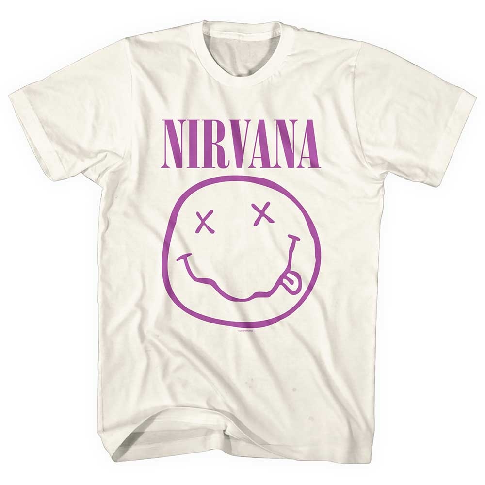 Nirvana Unisex T-Shirt: Purple Smiley (Small)
