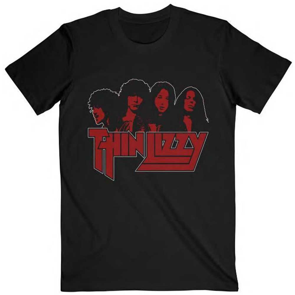 Thin Lizzy Unisex T-Shirt: Band Photo Logo (Large)