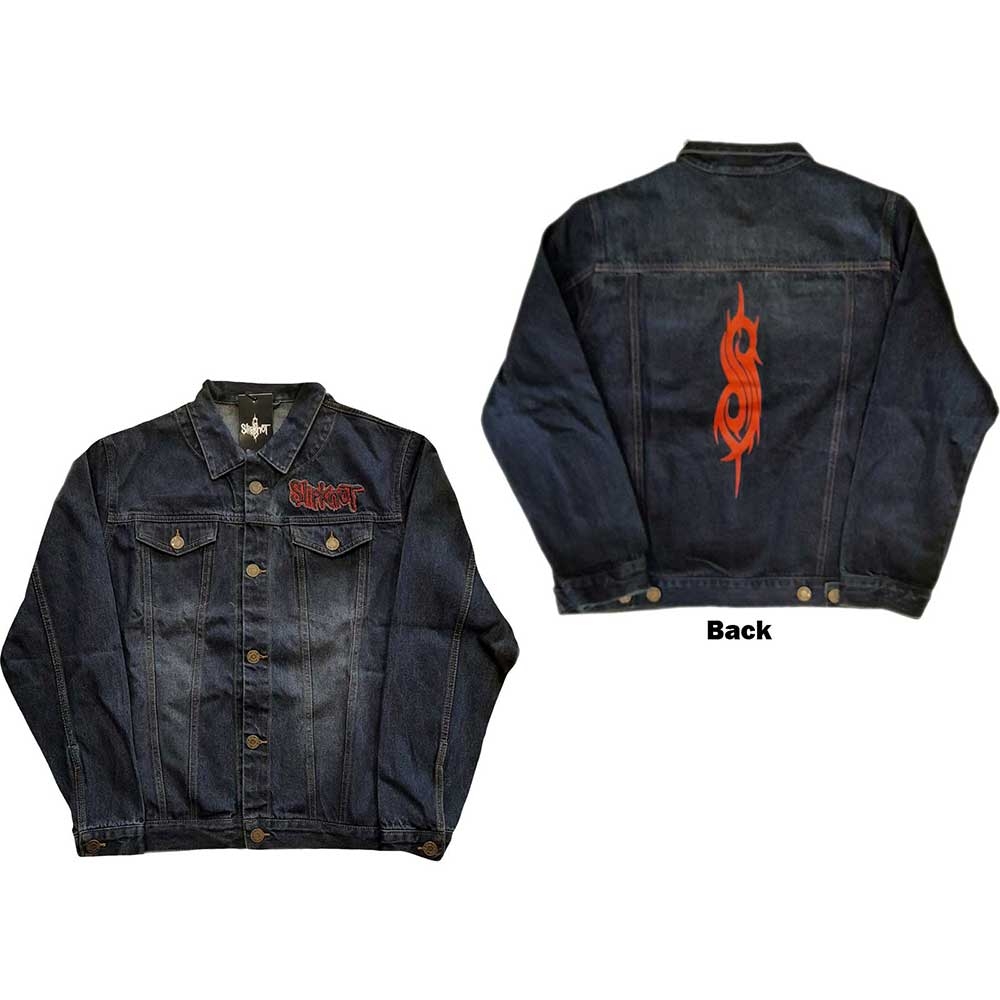 Slipknot Unisex Denim Jacket: Tribal Logo (Back Print) (Medium)