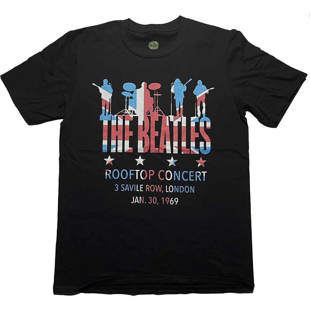 The Beatles Unisex T-Shirt: Rooftop Flag (Large)